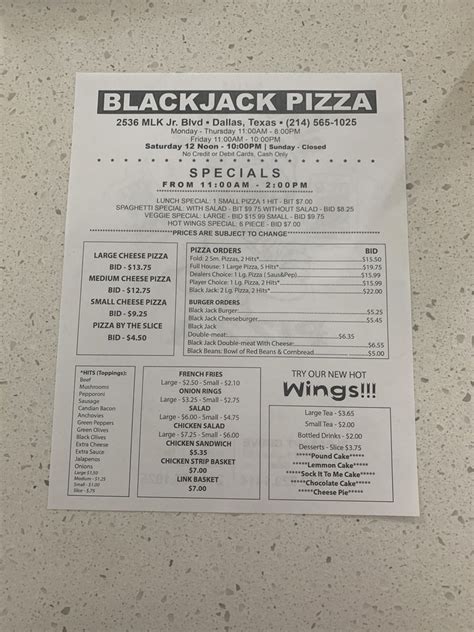 blackjack pizza|blackjack pizza menu.